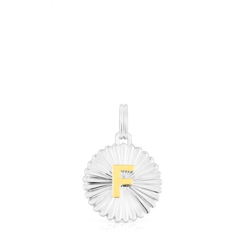 Tous Alphabet Letter F Medallion Anhänger Silber | Österreich-MQORZF074