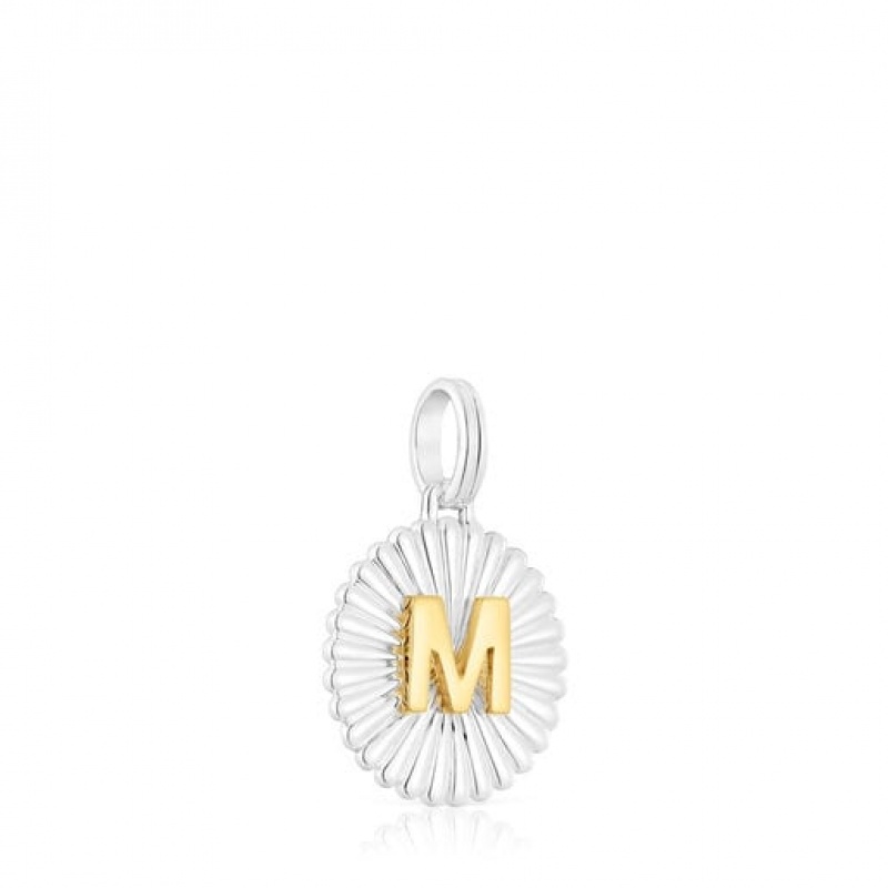 Tous Alphabet Letter M Medallion Anhänger Silber | Österreich-CYIPZV075