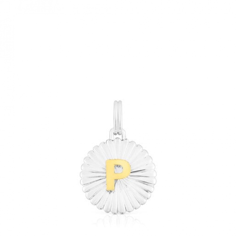 Tous Alphabet Letter P Medallion Anhänger Silber | Österreich-YJWDBX126