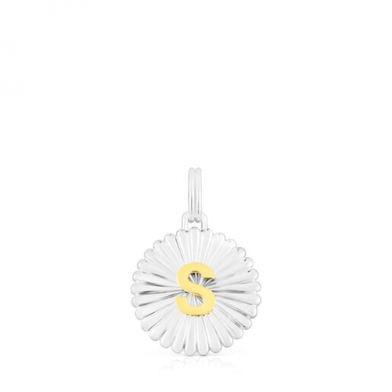 Tous Alphabet Letter S Medallion Anhänger Silber | Österreich-NQPUYV657