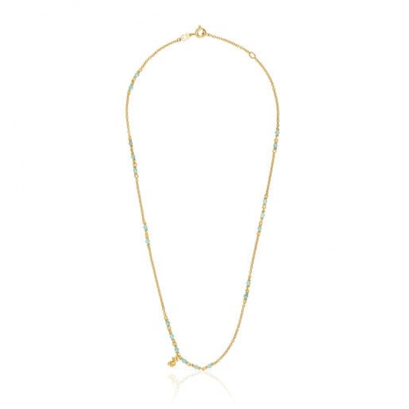 Tous Amazonite Bold Bear Halskette Gold | Österreich-WXDMFU928