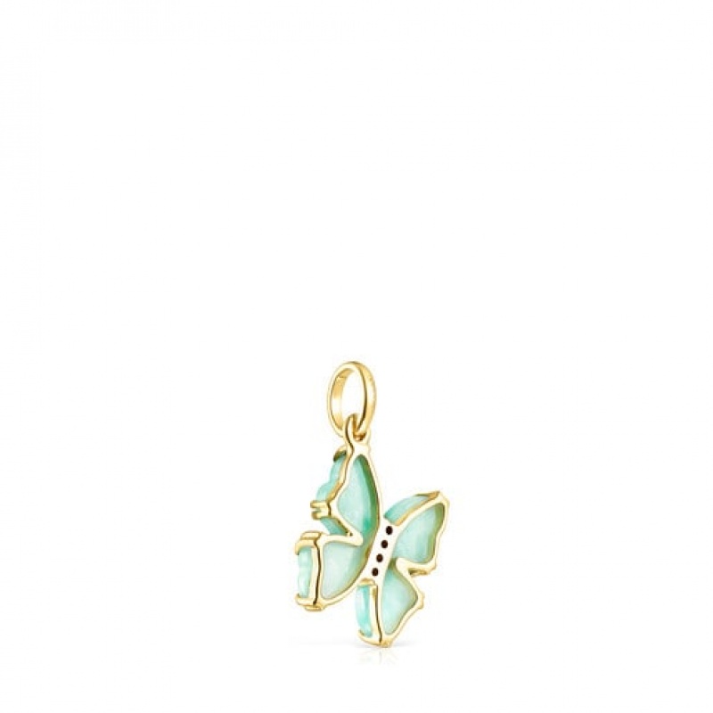 Tous Amazonite Ruby Vita Butterfly Anhänger Gold Hellblau | Österreich-DTPKCO714