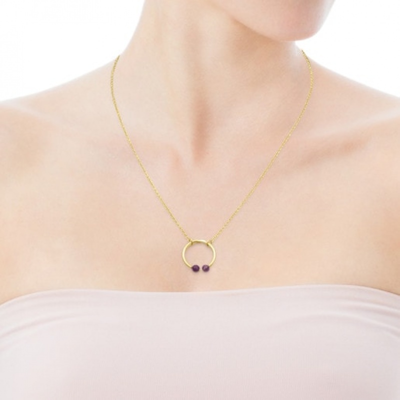 Tous Amethyst 2cm Batala Halskette Gold | Österreich-XEBVGA139