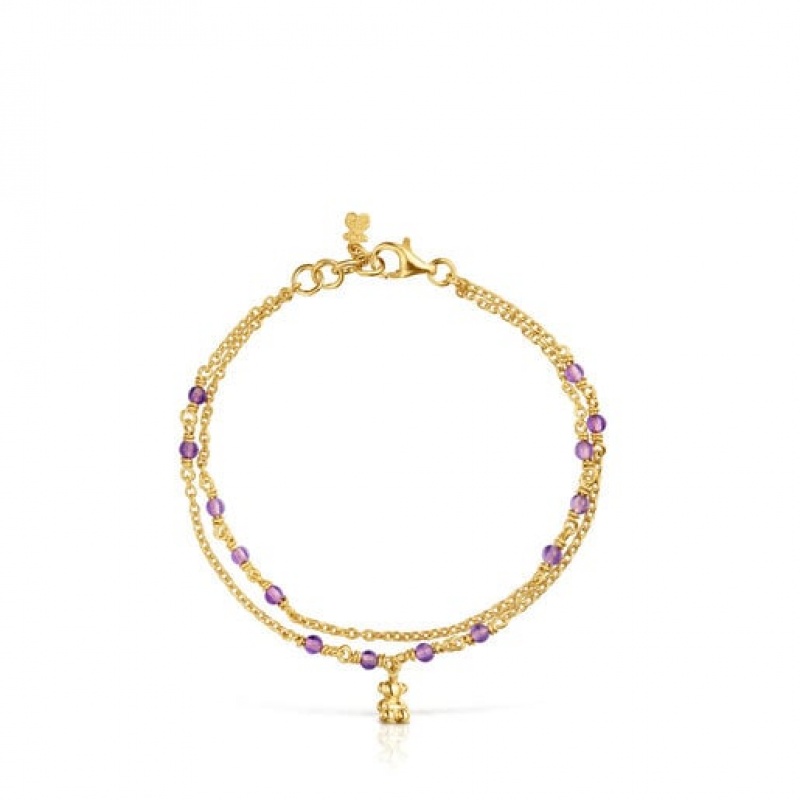 Tous Amethyst Bold Bear Armband Gold | Österreich-TJPNFD456