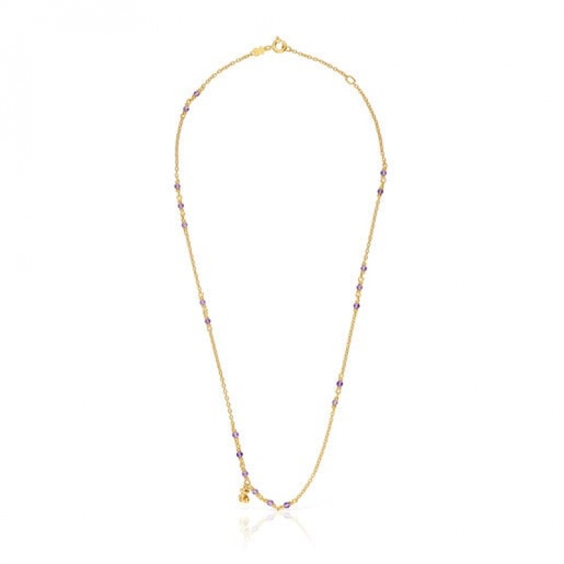 Tous Amethyst Bold Bear Halskette Gold | Österreich-KNQRGS038