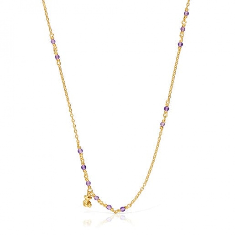 Tous Amethyst Bold Bear Halskette Gold | Österreich-KNQRGS038