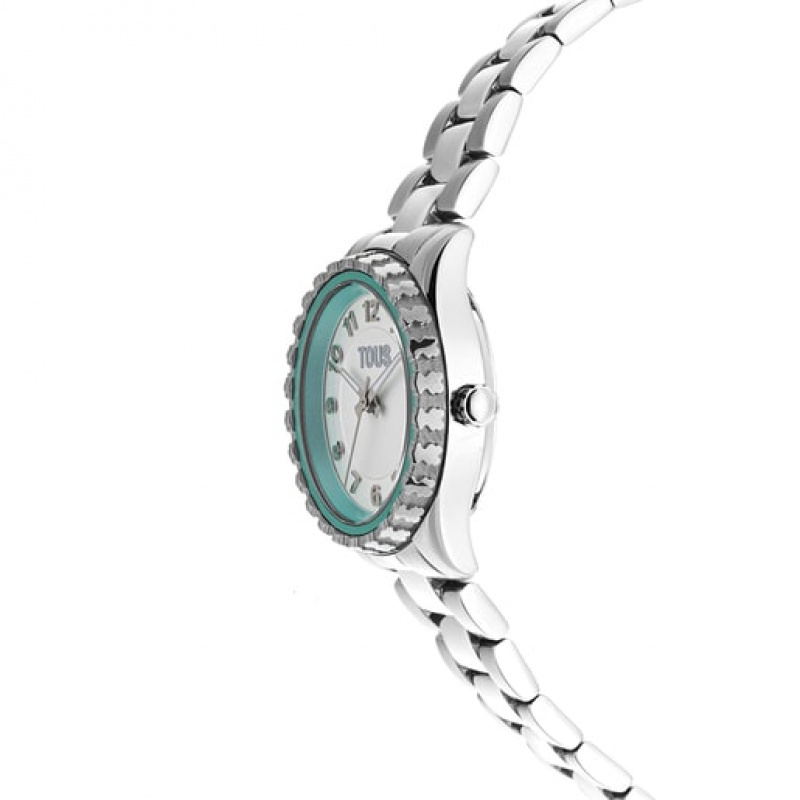 Tous Analogue With Steel Wristband Mint Aluminum Inner Bezel Mini T Bear Uhren Silber | Österreich-CIEHYL794