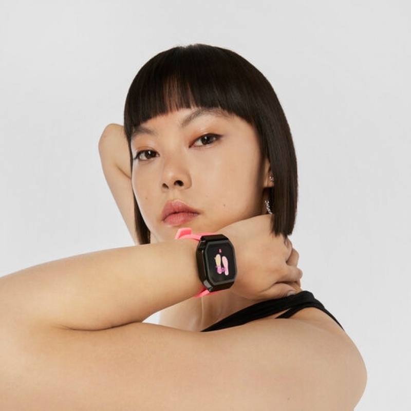Tous B Connect With Fuchsia Silikon Riemen Smartwatches Rosa Schwarz | Österreich-BNOLPS071