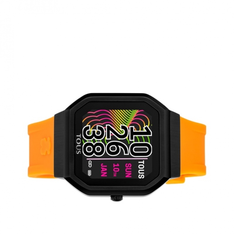 Tous B Connect With Silikon Riemen Smartwatches Orange Schwarz | Österreich-ISYMHL524