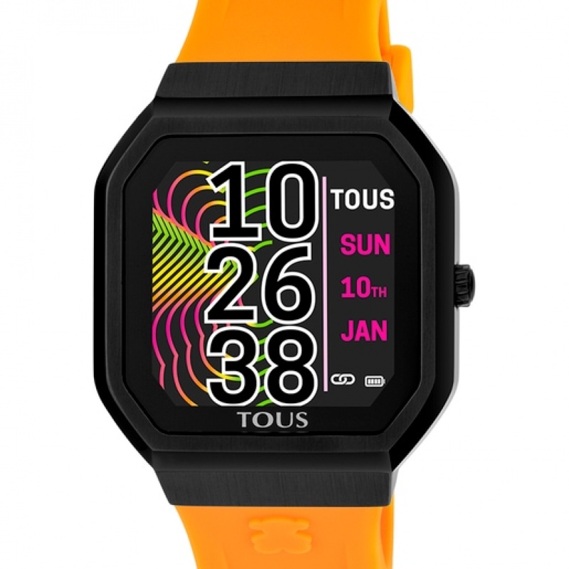 Tous B Connect With Silikon Riemen Smartwatches Orange Schwarz | Österreich-ISYMHL524