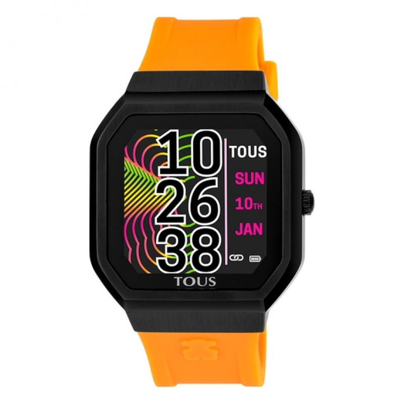 Tous B Connect With Silikon Riemen Smartwatches Orange Schwarz | Österreich-ISYMHL524