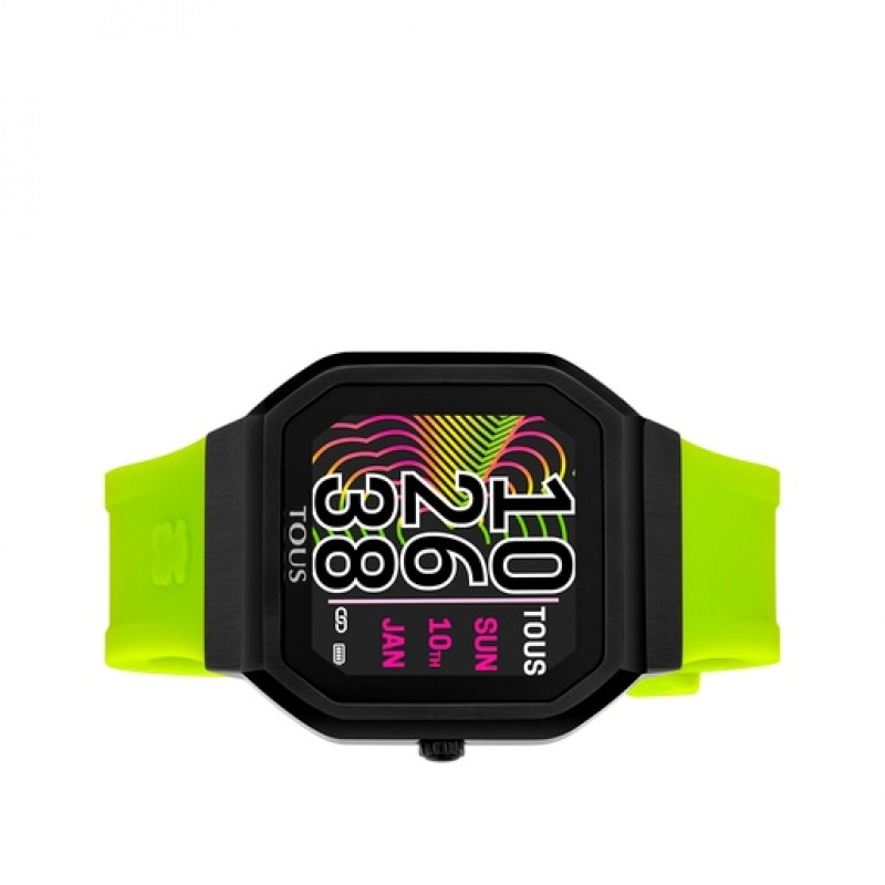 Tous B Connect With Silikon Riemen Smartwatches Grün Schwarz | Österreich-ZHEMBC523
