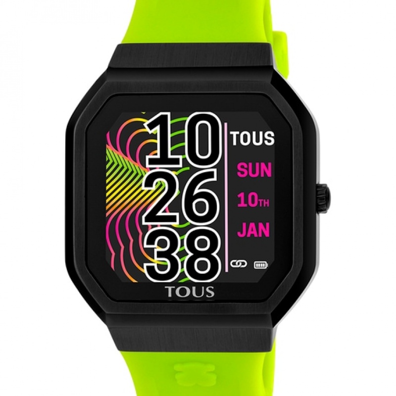 Tous B Connect With Silikon Riemen Smartwatches Grün Schwarz | Österreich-ZHEMBC523