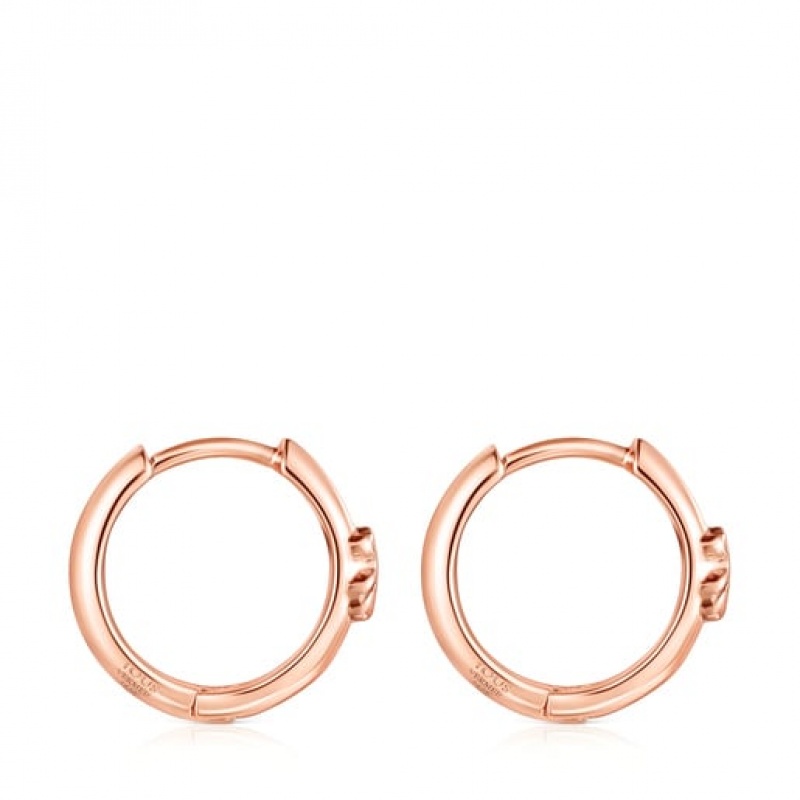 Tous Basics Hoop With Bear Ohrringe Rosa Gold | Österreich-KECJZL341
