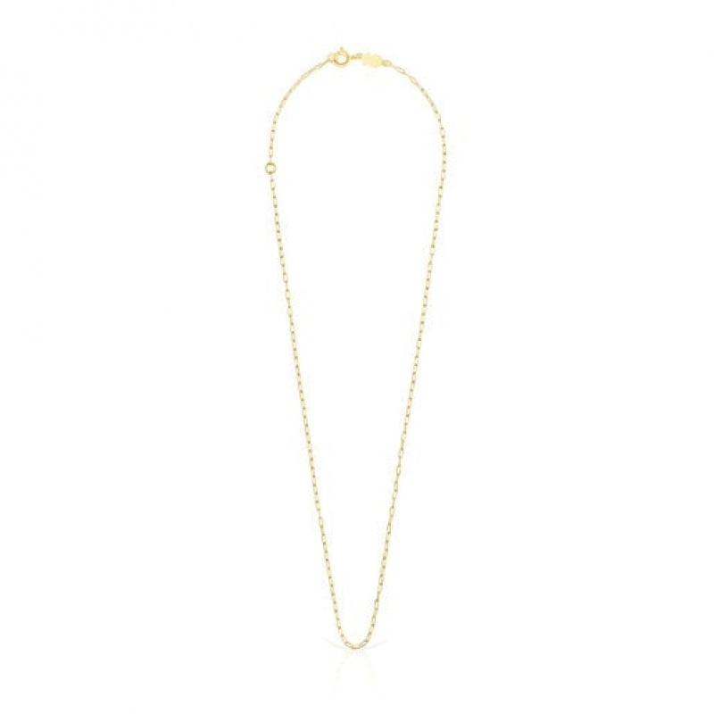 Tous Basics Rectangular Link Choker Kettenriemen Gold | Österreich-RHWVCF271