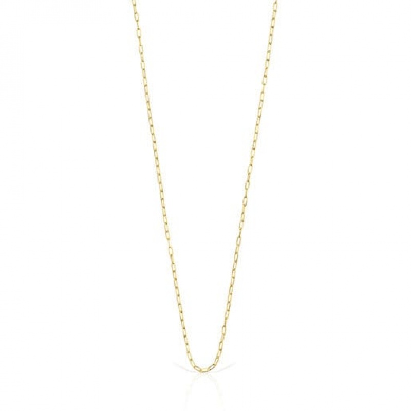 Tous Basics Rectangular Link Choker Kettenriemen Gold | Österreich-RHWVCF271