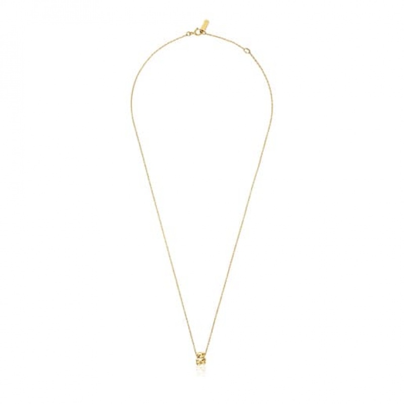 Tous Bear Charm Bold Bear Halskette Gold | Österreich-UFLBEH560