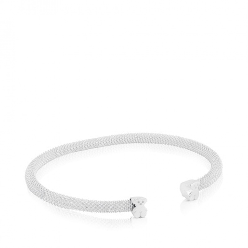 Tous Bear Motif Mesh Armband Silber | Österreich-IQEURK910
