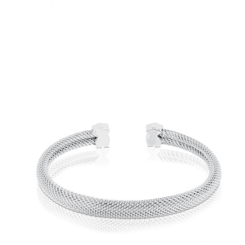 Tous Bear Motif Mesh Armreif Silber | Österreich-TOGQRF467