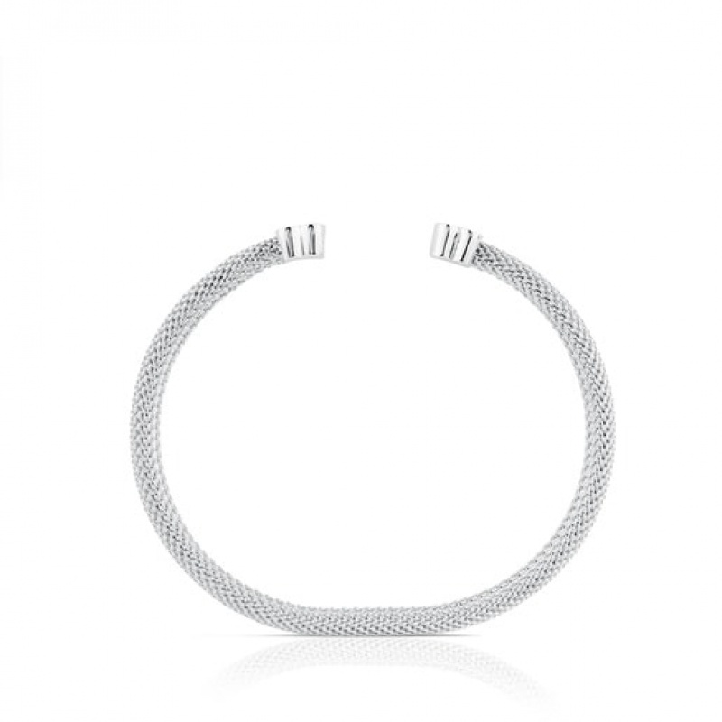 Tous Bear Motif Mesh Armreif Silber | Österreich-TOGQRF467