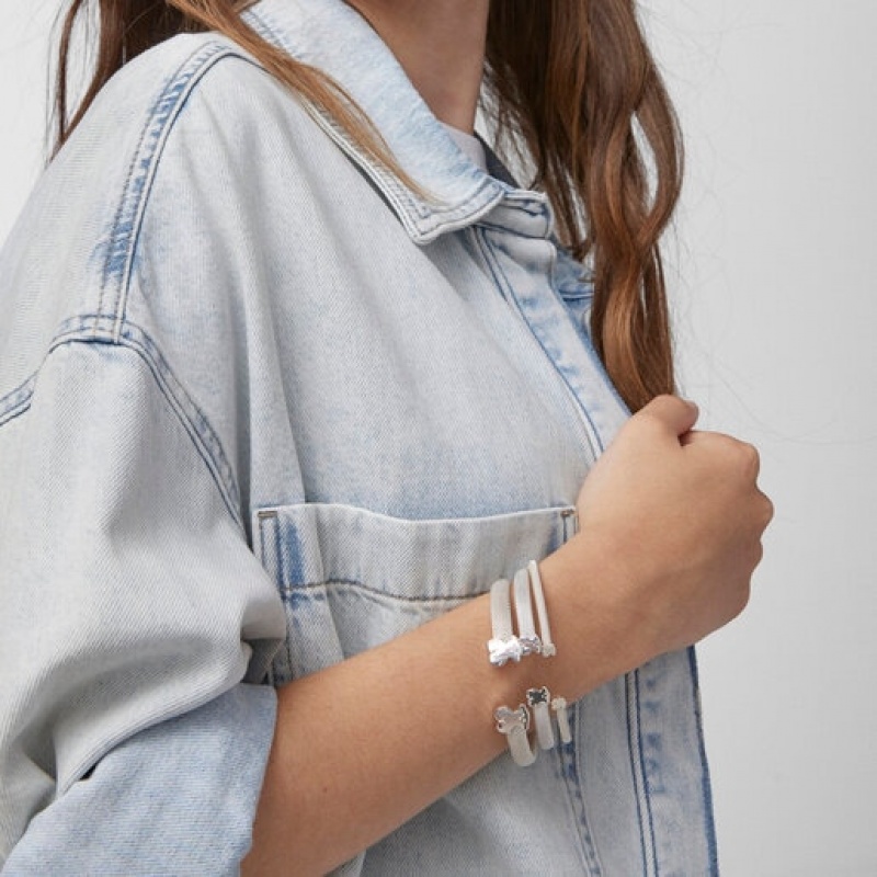 Tous Bear Motif Mesh Armreif Silber | Österreich-TOGQRF467