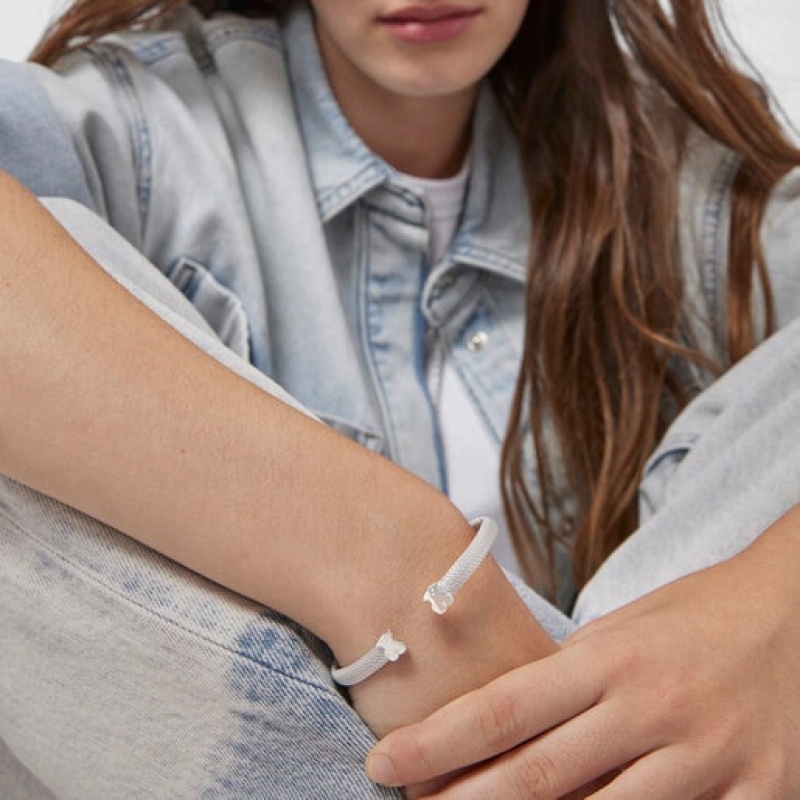 Tous Bear Motif Mesh Armreif Silber | Österreich-TOGQRF467
