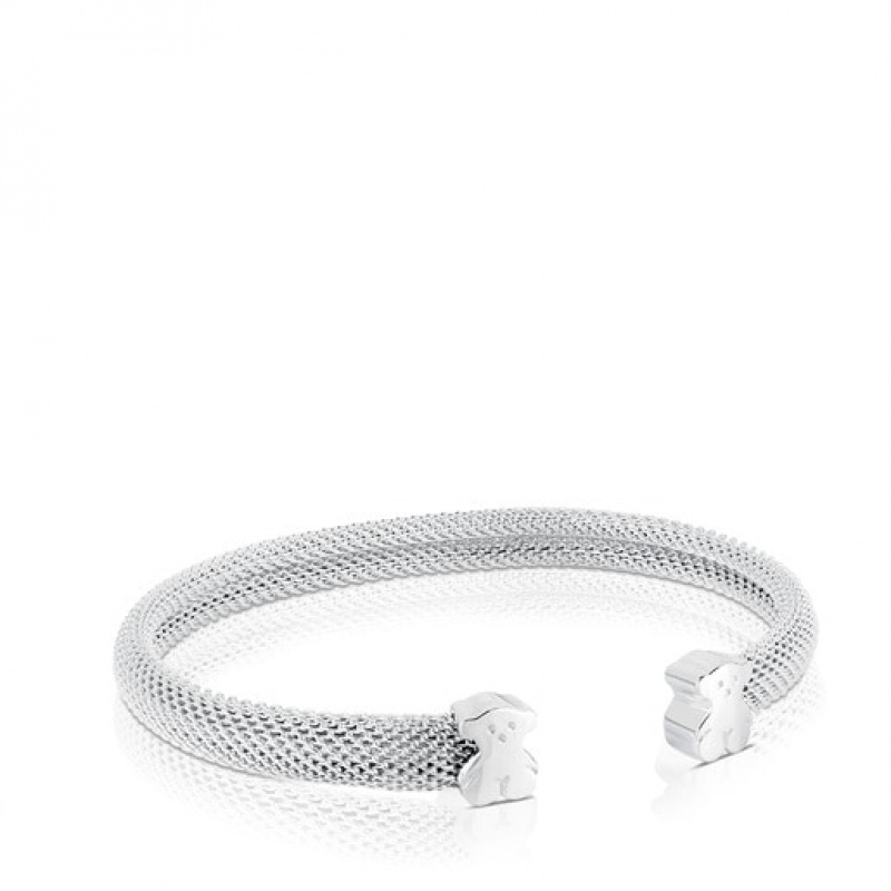 Tous Bear Motif Mesh Armreif Silber | Österreich-TOGQRF467