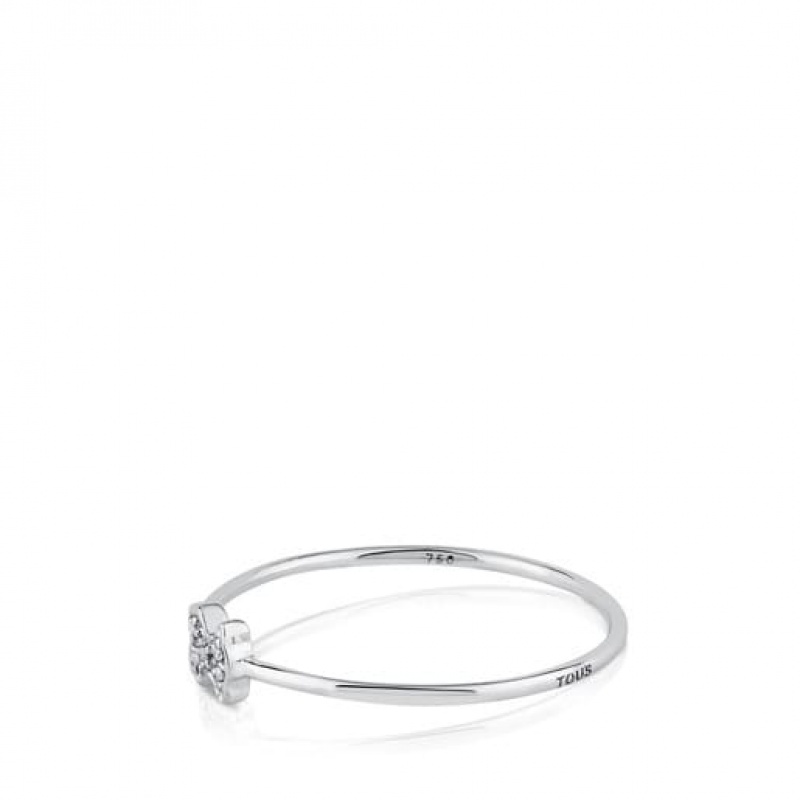 Tous Bear Motif Puppies with Diamonds Ring Silber | Österreich-XJGHVI079