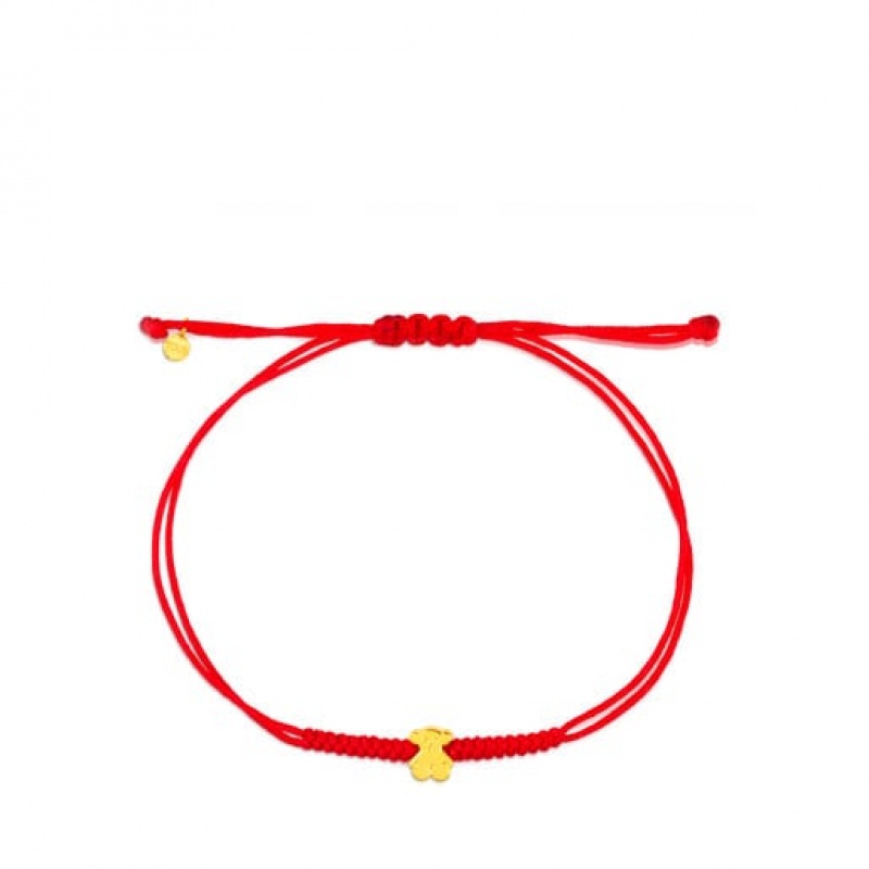 Tous Bear Motif Sweet Dolls Armband Rot Gold | Österreich-TPOWYH027