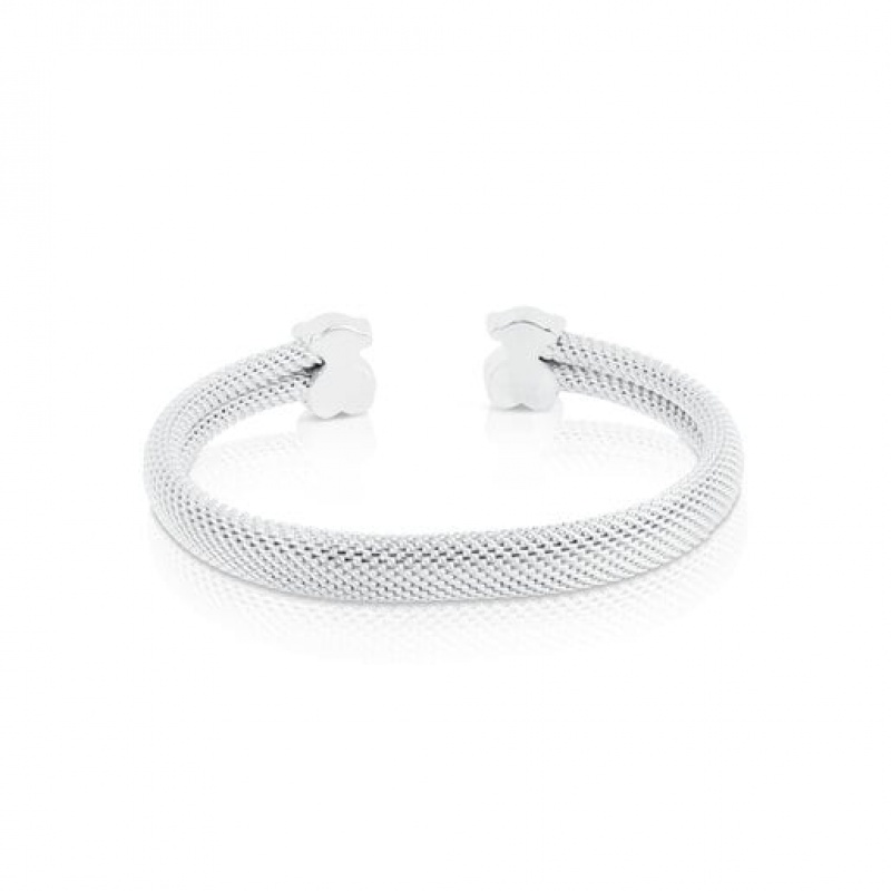 Tous Bear Motifs 07x04cm Mesh Armreif Silber | Österreich-XMSPLC609
