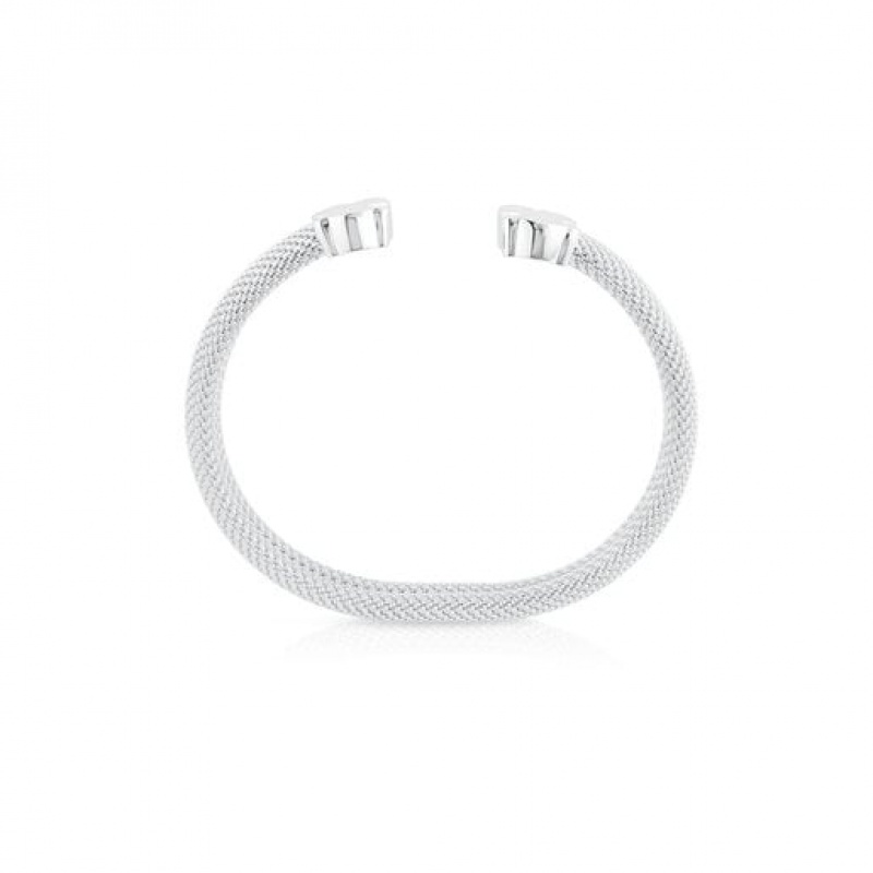 Tous Bear Motifs 07x04cm Mesh Armreif Silber | Österreich-XMSPLC609