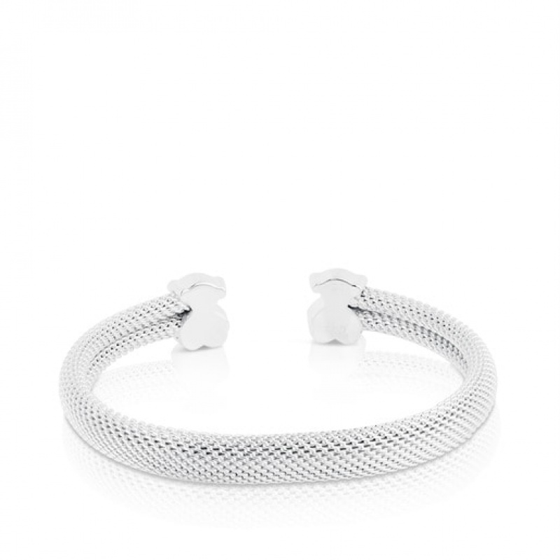 Tous Bear Motifs 07x04cm Mesh Armreif Silber | Österreich-CBJSRT723