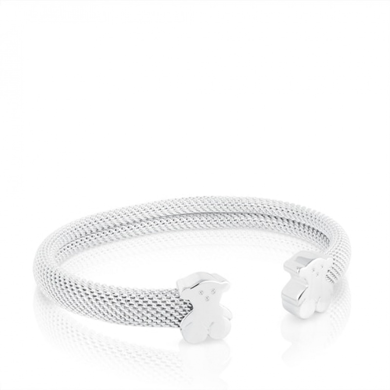 Tous Bear Motifs 07x04cm Mesh Armreif Silber | Österreich-CBJSRT723