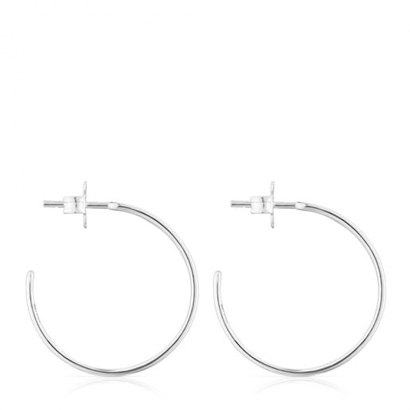 Tous Bear Row Hoop With Silhouette Ohrringe Silber | Österreich-VJUKQE321
