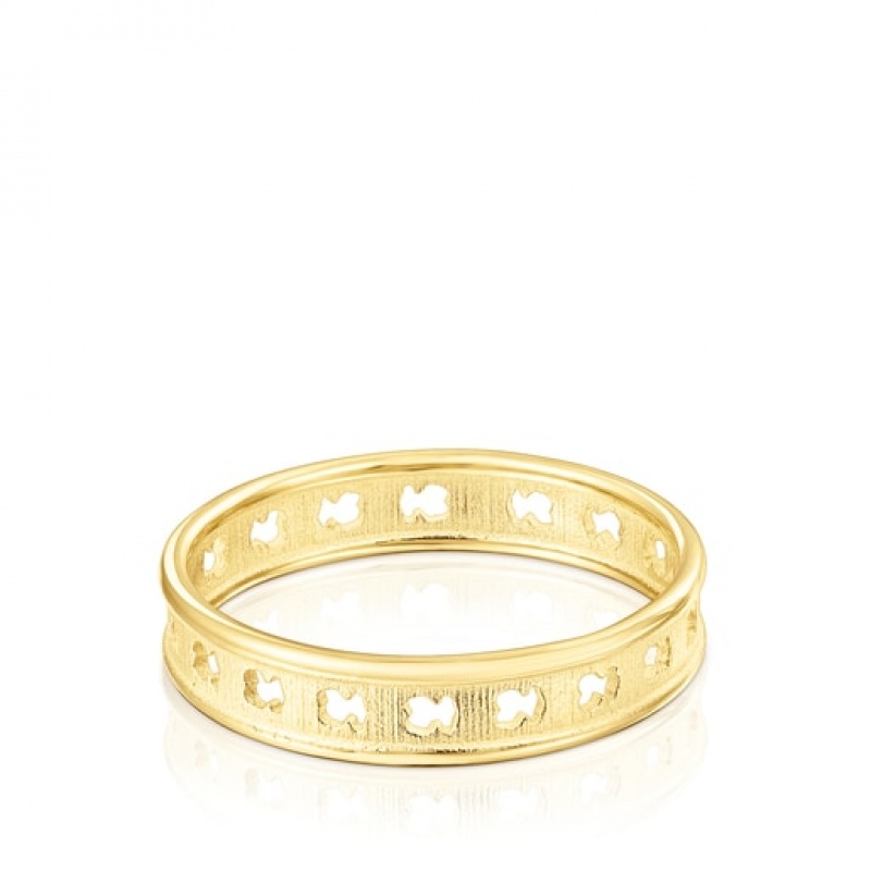 Tous Bear Row With Bear Silhouettes Ring Gold | Österreich-KYHNEF367