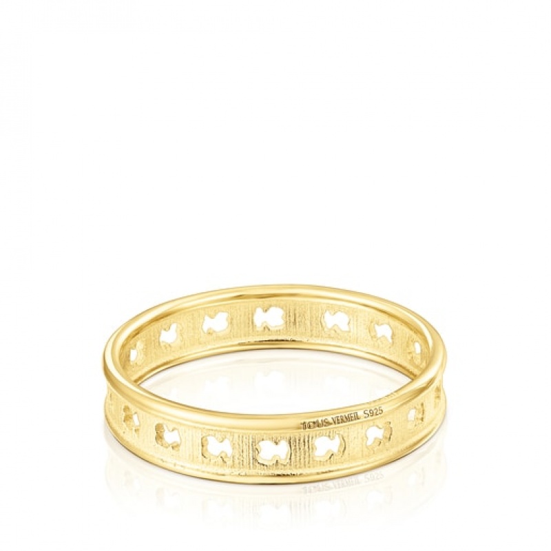 Tous Bear Row With Bear Silhouettes Ring Gold | Österreich-KYHNEF367