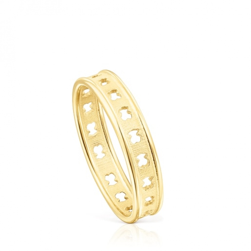 Tous Bear Row With Bear Silhouettes Ring Gold | Österreich-KYHNEF367