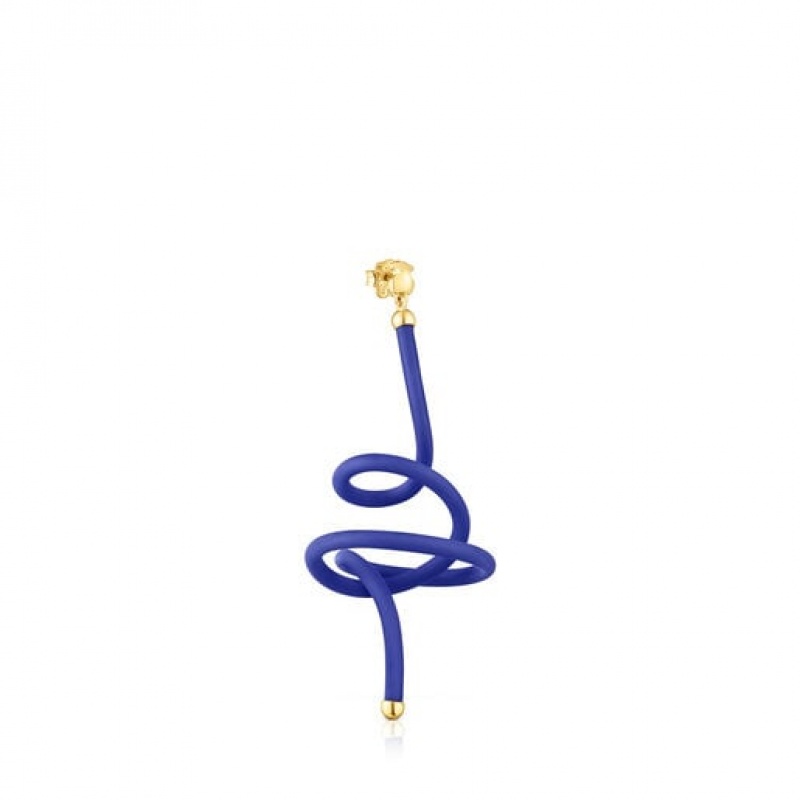 Tous Bear Spiral St Tropez Caucho 1/2 Ohrringe Gold Lila | Österreich-IKPXYD130