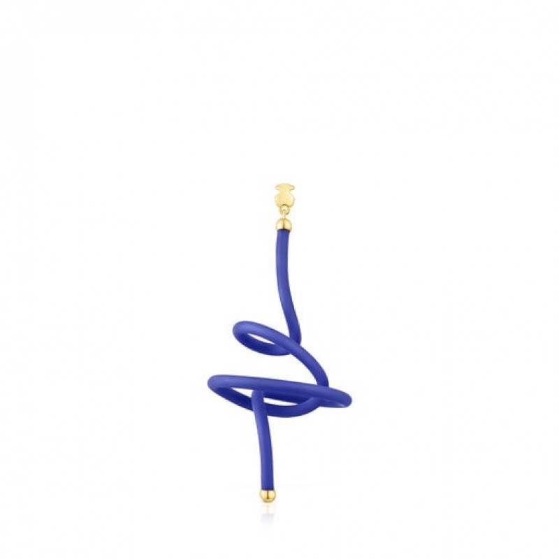 Tous Bear Spiral St Tropez Caucho 1/2 Ohrringe Gold Lila | Österreich-IKPXYD130