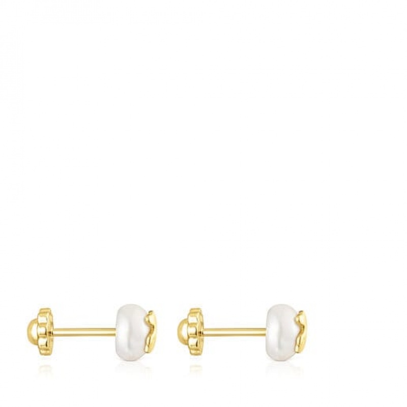 Tous Bear With Pearls Ohrringe Gold | Österreich-YOCNIU490