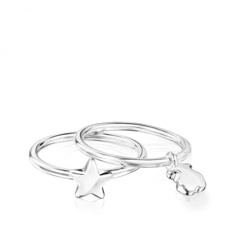 Tous Bear-star Motifss Set Mini Icons Ring Silber | Österreich-FPGVUI981