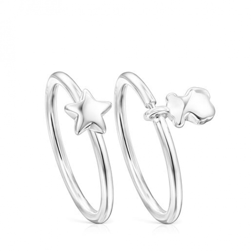 Tous Bear-star Motifss Set Mini Icons Ring Silber | Österreich-FPGVUI981