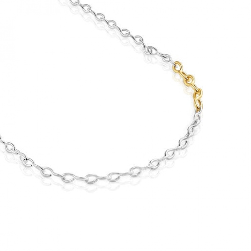 Tous Bent Halskette Silber Gold | Österreich-PSLTQV485