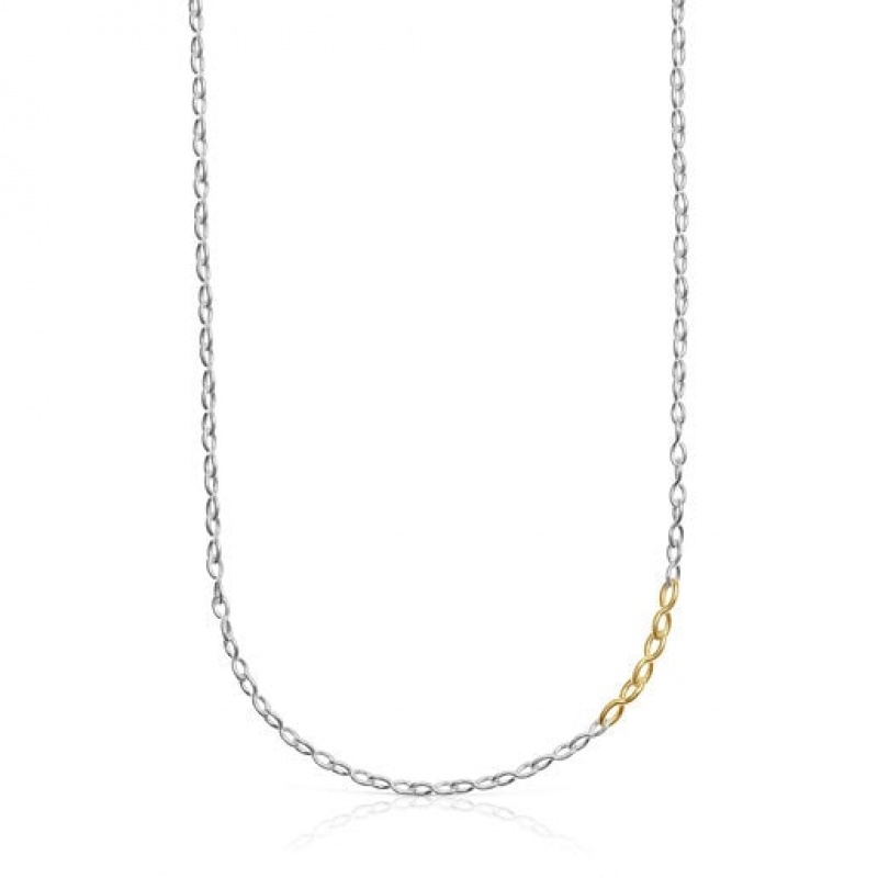 Tous Bent Halskette Silber Gold | Österreich-PSLTQV485