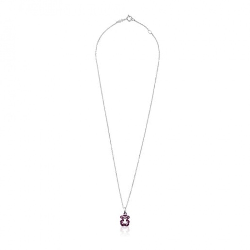 Tous Bickie Purple Steel Triple Bear Halskette Silber | Österreich-ERVJNP942