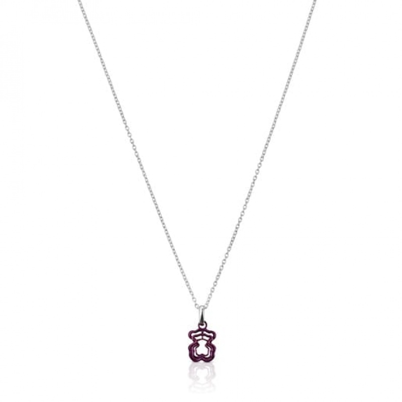Tous Bickie Purple Steel Triple Bear Halskette Silber | Österreich-ERVJNP942