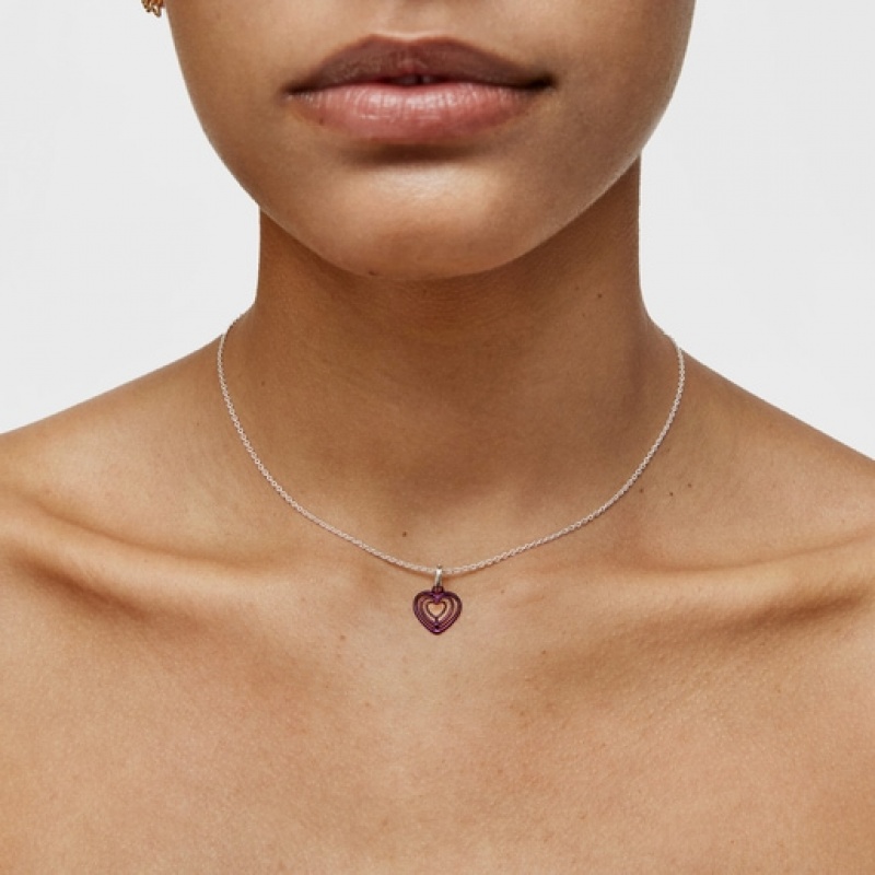 Tous Bickie Purple Steel Triple Heart Halskette Silber | Österreich-TNGYRC184