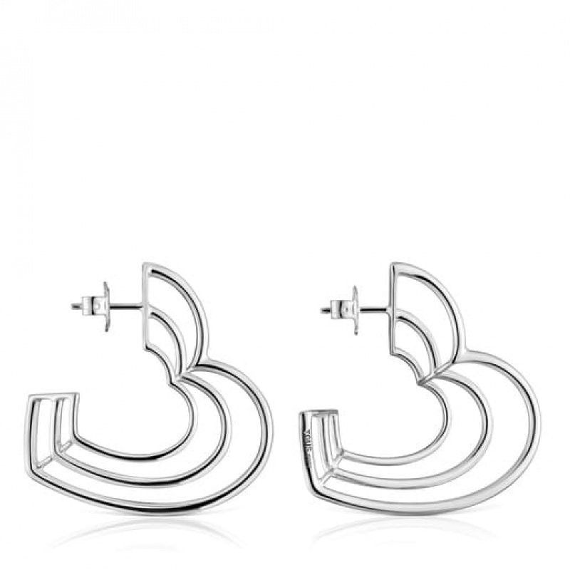 Tous Bickie Triple Heart Ohrringe Silber | Österreich-NQOEXR645