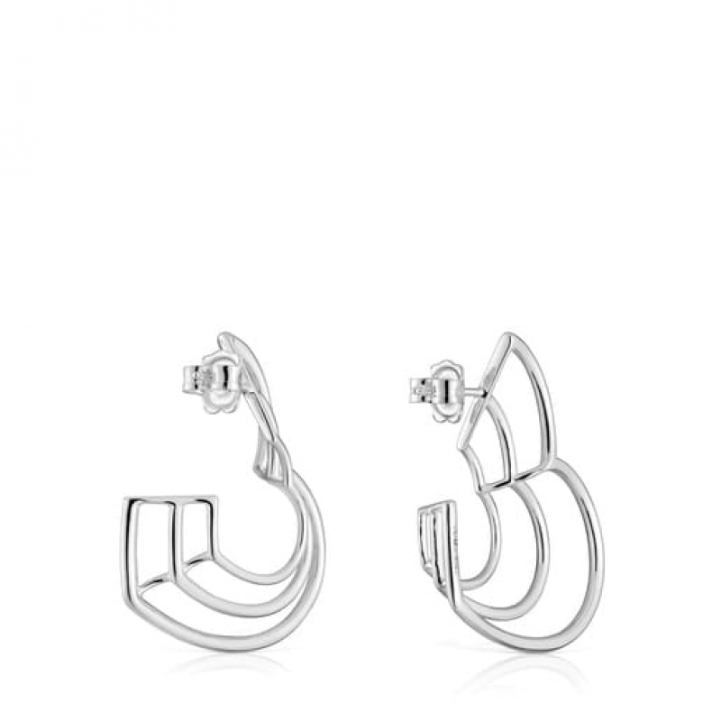 Tous Bickie Triple Heart Ohrringe Silber | Österreich-NQOEXR645