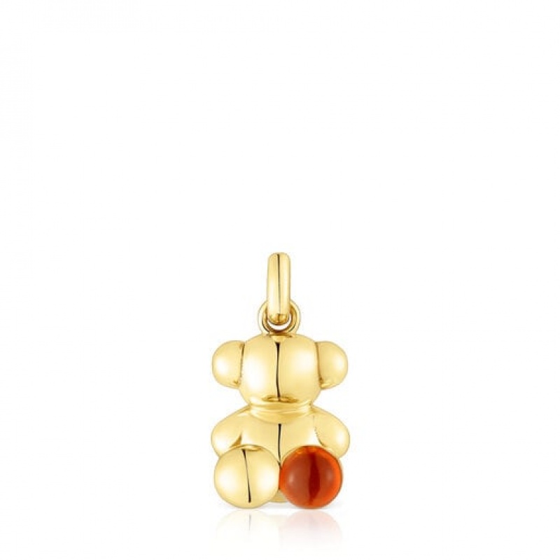 Tous Bold Bear With Carnelian Anhänger Gold | Österreich-XLEHCA792